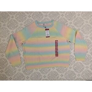 BB Dakota Steve Madden Womens Size XL Rainbow Pastel Ombre Sweater NWT Raglan